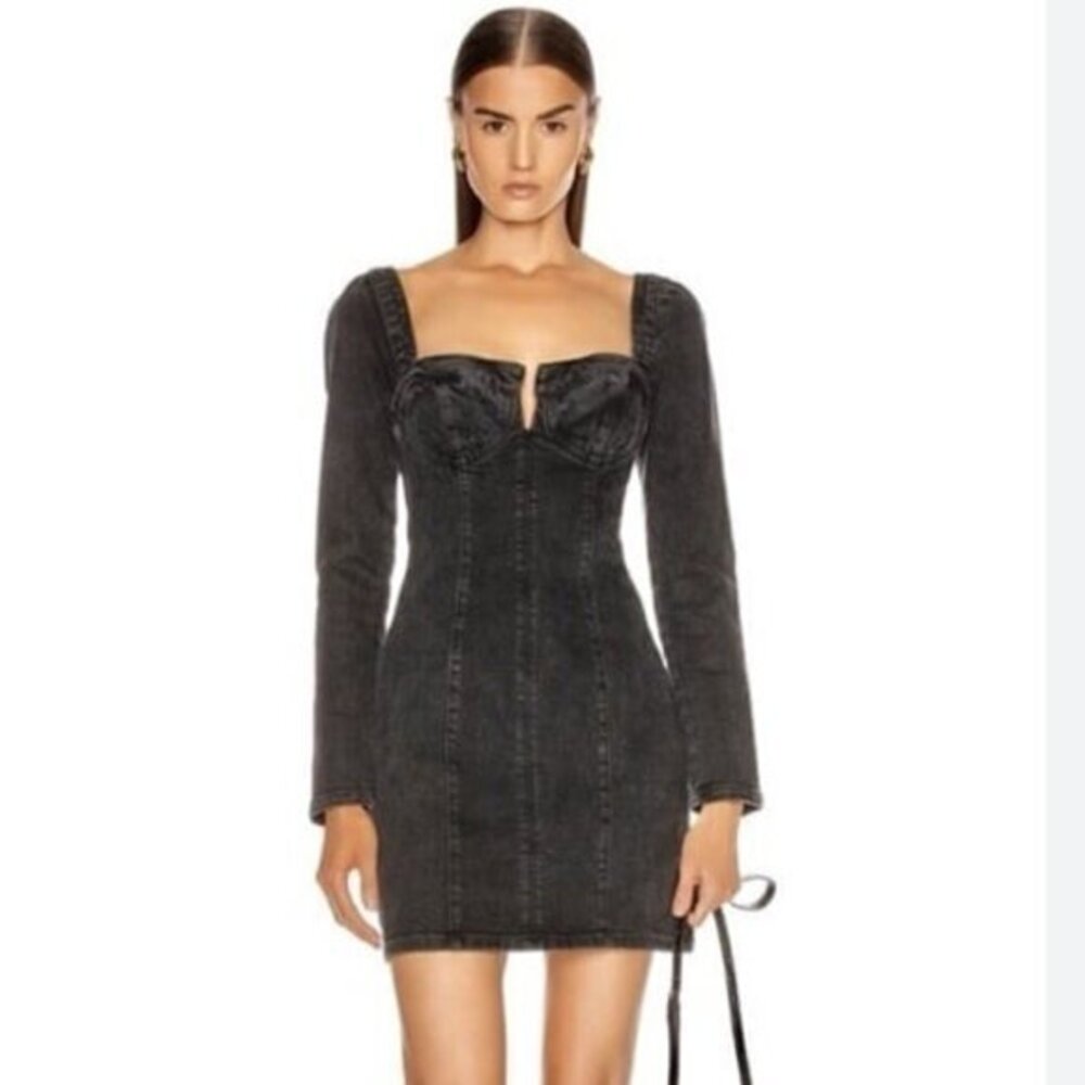 GRLFRND Amina Seamed Dress With Square Neckline - Someday Now